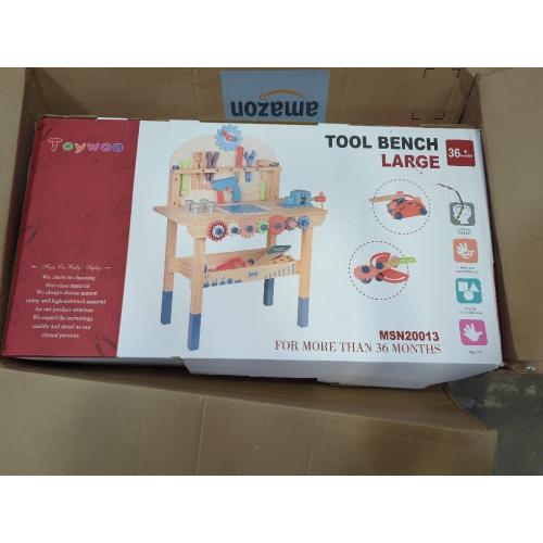 Toywood Large Wooden Play Tool Workbench Set for Kids Toddlers, Construction Workshop Tool Bench Toys Gift, Multicolor