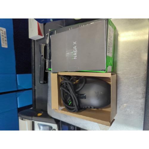 Black Razer Naga X - Ergonomic MMO Gaming Mouse with 16 Programmable Buttons (Optical Mouse Switches, 5G Optical Sensor, Chroma RGB, Speedflex Cable) Black