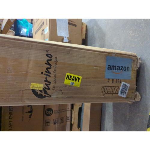 Furinno LUDER Book Shelf, 5-Cube Bookshelf, Bookcase with Open Shelf, 9.4 x 15.8 x 52, for Living Room, Bedroom, Home Office, French Oak