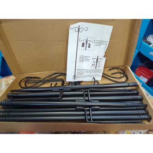 Adjustable Shepherd Hooks for Outdoor, 2 Pack 80 Inch 5 Prong Base Bird Two Sided Feeder Poles, Heavy Duty Shepherds Hook, Suitable for Garden in Hanging Flower Basket, Lantern, Bird Nests