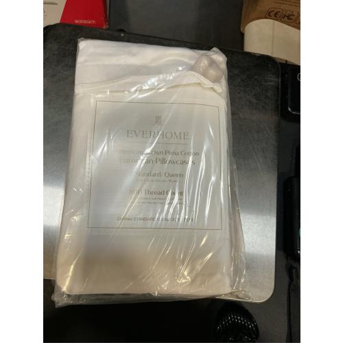 Everhome PimaCott Sateen 800-Thread-Count Standard Pillowcases in White (Set of 2)