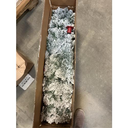 7.5 FT Pre-lit Snow Flocked Christmas Tree Spruce with Remote Control, 350 Warm White Multi-Color Changing LED Lights, Artificial Hinged/Feel Real/Realistic for Home, Dual Color LED