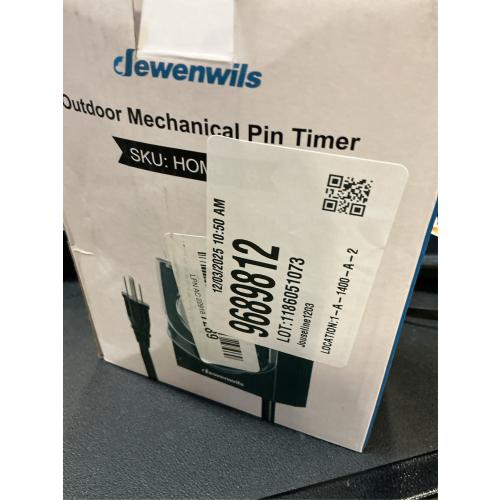 DEWENWILS 24-Hour Mechanical Light Timer with 2ft Long Cord, Waterproof Electrical Timer with Grounded Outlet, Plug in Timer Switch for Christmas Lights, 15A, 1/2 HP, UL Listed