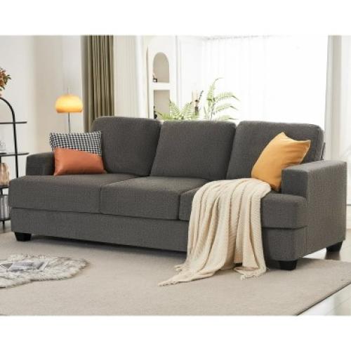 Upgraded Contemporary Sofa Chenille Grey