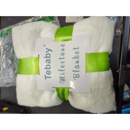 White And Dinosaur Print Baby Monthly Milestone Blanket Boy - Dinosaur Neutral Newborn Month Blanket for Boy & Girl Personalized Shower Gift Soft Plush Fleece Photography Background Prop