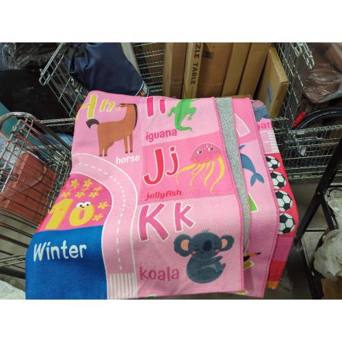 Pink Kids Rug for Playroom Classroom, ABC Alphabet Numbers Play Toddlers Rugs, Learning Educational Bedroom Floor Mat, Washable Baby Carpet for Girls Room, Nursery, Preschool, Daycare