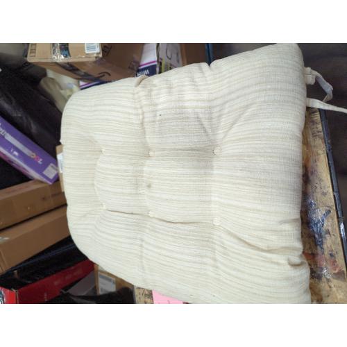 Klear Vu Gripper Overstuffed Universal Non-Slip Dining Chair Cushions for Kitchen Decor or Office Use, U-Shaped Skid-Proof Seat Pad, 17x17 Inches, 2 Count (Pack of 1), Chenille Cream