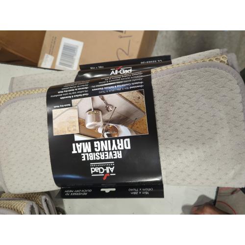 All-Clad Premium Reversible Dish Drying Mat for Kitchen: 16 x 28 Ultra-Absorbent, Long-Lasting, No Condensation, and Oversized for Large Pots and Pans - 2 Pack, Titanium