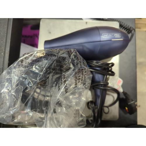 INFINITI PRO CONAIR Hair Dryer with , Enhances Curls and Waves While Reducing Frizz, Dark Blue