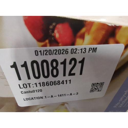 bella Flip-n-Store Waffle Maker with EverGood™ Ceramic Nonstick Coating, Fits-anywhere™ Kitchenware, Power Indicator Light, Cool Touch Handle & Cord Wrap, 7” Wide & 1 Deep Plates, 1000 Watt, Oatmilk