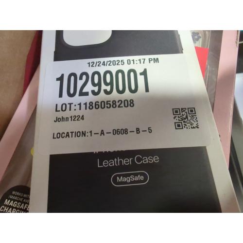 Color black Apple MagSafe Leather Cell Phone Case with for Apple iPhone 12 min