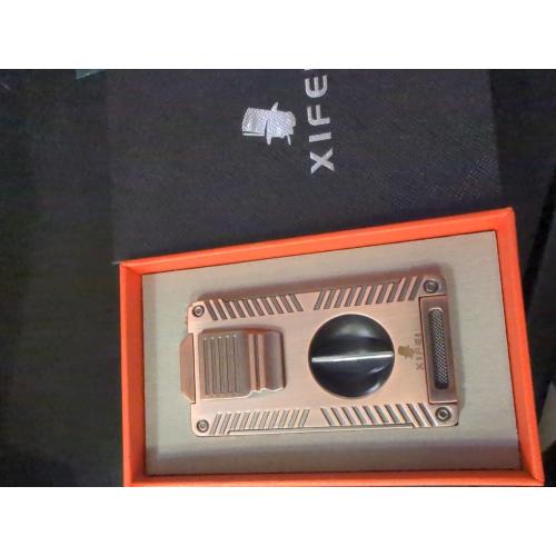 Cigar Torch Lighter - All-in-1 Lighter with Built-in Cigar Holder, Punch, Draw Enhancer & Cutter for Smoking - Double Jet Flame Refillable Butane Lighter - Gift for Men