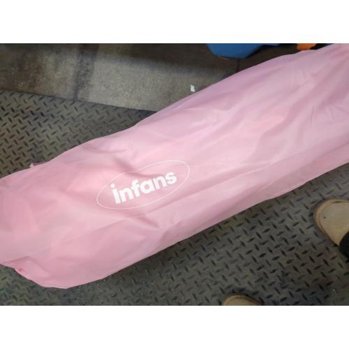 INFANS Baby Playpen with Removable Mesh & UV Canopy, 53 Portable Playhouse with Carry Bag, Dome, Padded Floor, Easy Folding Playard Activity Center (Light Pink)