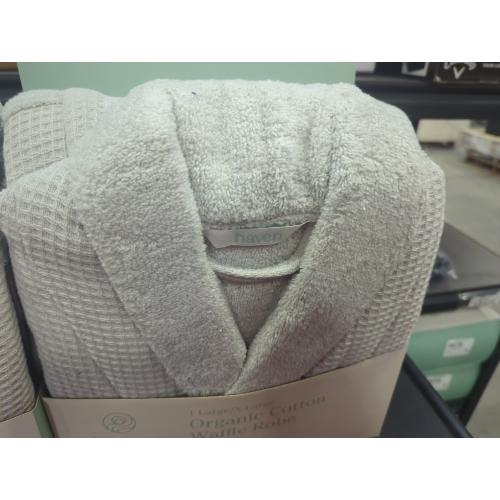 Size Large / X large Color Grey Haven Waffle Large/X-Large Organic Cotton Robe in Lunar Rock