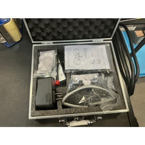 EustomA 2.5X Binocular Loupes Optical Glasses  3W LED Headlight Lamp with Filter   Aluminum Box Silver