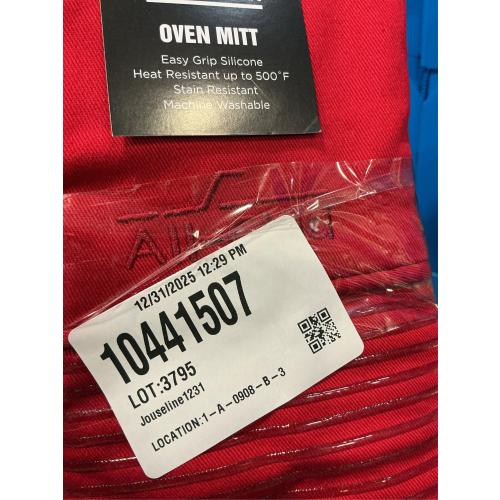 All-Clad Silicone Oven Mitts: Heat Resistant up to 500 Degrees - 100% Cotton & Silicone, 14x7 Oven Mitt for Kitchen and Barbeque, 2-Pack, Chili