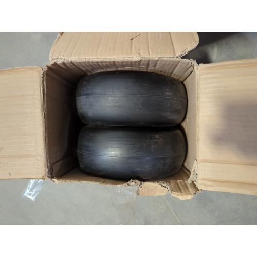 TWO 11x4.00-5 Flat Free Lawn Mower Tires on Wheels, Universal Fit 11x4.00-5 Smooth Tread Tire for Zero Turn Lawn Mowers - with 3/4 Bushings and 3.4-5 Centered Hub - Contain Adapter Kit | Black-2Pcs