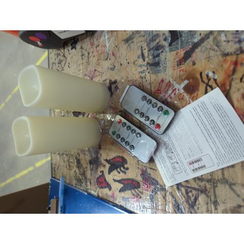 Large Outdoor Waterproof Flameless Candles with Remote Control,D3'' x H5.5'' Battery Operated Flickering LED Pillar Candle Plastic for Outdoor/Indoor Decoration Wedding, Party, Birthday (2PACK)