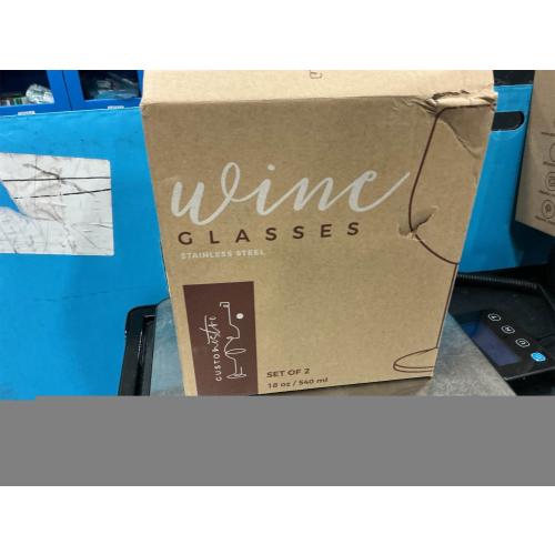 Gusto Nostro Stainless Steel Wine Glass - 18 oz - Cute, Unbreakable Wine Glasses for Travel, Camping and Pool - Fancy, Unique and Cool Portable Metal Wine Glass for Outdoor Events, Picnics (Set of 2)