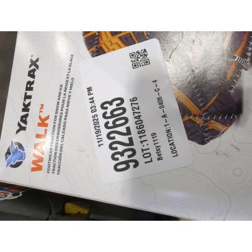 SIZE L....Yaktrax Walk Traction Cleats - 360-Degree Grip on Snow, Ice, & Multi-terrain Surfaces - Elastic Outer Band w/ Easy-On/Off Heel Tab & 1.2mm Zinc-coated Steel Coils - Abrasion & Rust Resistant - Unisex