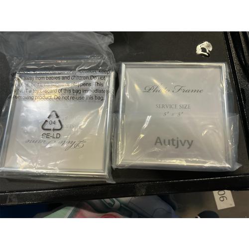 5x5 Picture Frame Silver Brushed Modern Simple Thin Aluminum Metal Photo Frame with HD Real Glass, Display for Tabletop and Wall Collage. (2 Pack)