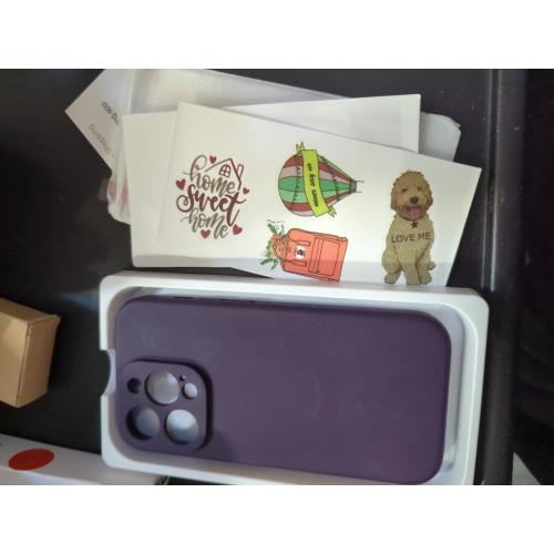 Miracase Designed for iPhone 14 Pro Case, with Tempered Glass Screen Protector, [Upgraded Camera Protection], Shockproof Liquid Silicone Rubber Phone Case Cover for 14 Pro 6.1 inch, Dark Purple