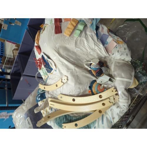 Blissful Diary Baby Play Gym & Activity Mat, 5 Developmental Zones Wooden Tummy Time Mat with 5 Detachable Sensory Toys for Motor Skills & Sensory Development, Baby Essentials Shower Gift