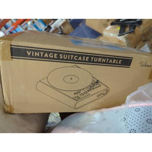 Syitren Paron Record Player Vintage Turntable for Vinyl Records with Built-in Speakers Bluetooth Retro Phonograph Wood Walnut