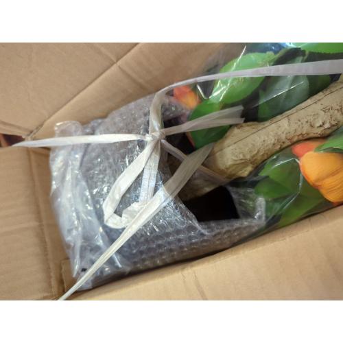 3FT Artificial Camellia Tree, 2 Pack Fake Camellia Tree Artificial Tree, Faux Floral Plants in Cement Pot, Greenery Potted Plant for Indoor Outdoor Home Office Porch Decor (Orange)