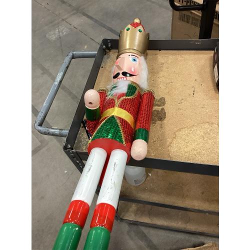 AMOR PRESENT 2.9Ft Christmas Nutcracker Figure, Large Shiny Wooden Nutcracker for Christmas Tree Front Door Hotel Decorations