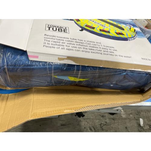 Towable Tubes for Boating 2 Person, Heavy Duty Boat Tubes and Towables, Inflatable Water Tubes for Boats to Pull with Fins, Drainage, Quick Connector, Large Capacity