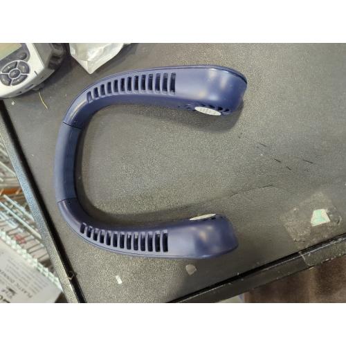 Navy Blue Portable Bladeless Hanging Neck Fans with Screen Display and 5 Speeds Levels, USB Rechargeable, 360° Cooling Wearable Personal Fan for Work Travel Sport Outdoor (Blue)