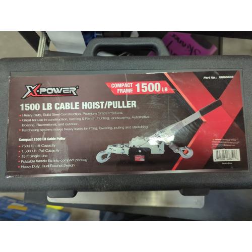 X-POWER 1500-lb 15-ft Steel Cable Puller Winch