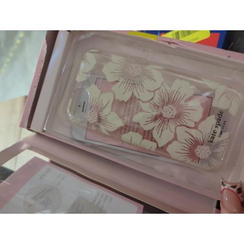 Kate Spade Open Bottom Case for iPhone 8/7 - Hollyhock White Flowers/Clear