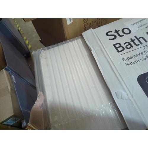 White Stone Bath Mat Diatomaceous Earth Shower Mat Non-Slip Super Absorbent Diatomite Stone Bath Mats for Bathroom Floor Quick Drying Natural Easy to Clean