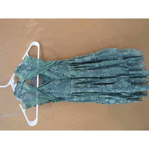 Green Size 4 BIBIHOU Girls Kids Lace Back Full-Length Backless Tulle Party Holiday Formal Flower Girl Dress