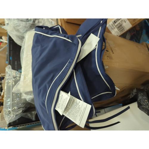 MIULEE Outdoor Seat Cushion Set Navy Blue 24 x 24 x 4 Inch Waterproof & Fade Resistant Deep Seat and Back Patio Furniture Cushions with Handle and Adjustable Straps Cushions for Chair Couch SET OF 3