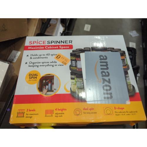 2-Tier Spice Rack Organizer for Cabinet | Rotating Lazy Susan Spice Organizer Holds 40 Spice Jars | Countertop & Pantry Spice Shelf for Kitchen Organization & Storage (Gray)