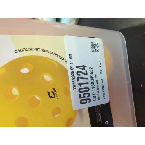 Tourna Strike Bucket of Pickleballs (36 Outdoor Balls), Yellow