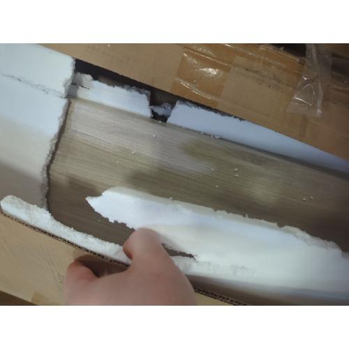 70  Color White Glass Door TV Console with 18  Electric Fireplace Unit in Birch