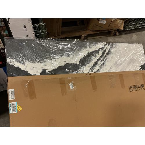 NBAODAN Abstract Wall Art Modern Artwork White Canvas Pictures Large Painting Textured Art 29x58 Black Office Wall Decor Home Decorations for Living Room