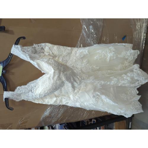 Short Lace Wedding Size 104/86 Dresses Knee Length Travel Tulle Rhinestones V-Neck Lace Up Bride Gowns Vintage Dress