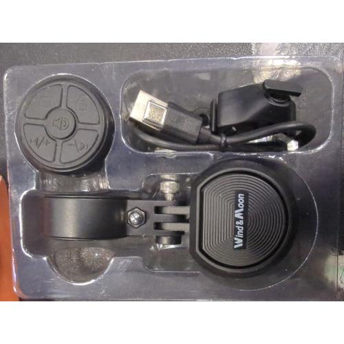 Black Wind&Moon Electric Bike Bell, 80-130DB Anti-Theft Alarm Adjustable Bike Horn, IPX6 Waterproof with USB Rechargeable Scooter Horn, Bicycle Bell, Warning Horn (Remote Control 4 Tones, 4 Tones, 1 Tone)