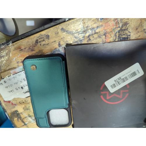 Compatible with iPhone 16 Pro 6.3 Wallet Case with Card Holder RFID Blocking for Women Men, Double Magnetic Clasp Kickstand Shockproof Phone Case Fit for iPhone 16 Pro, Bluish Green