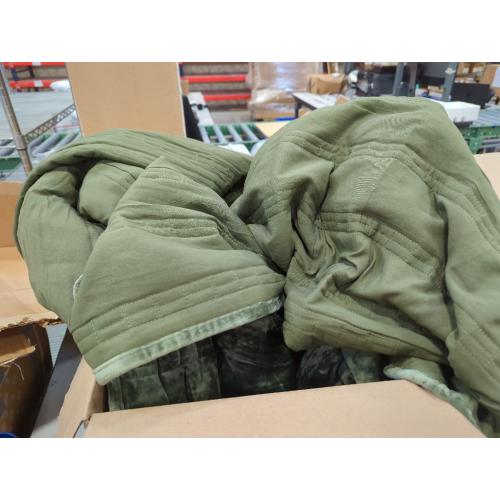 EVERGRACE Velvet Quilt Set King Size, Luxurious Soft Striped Channel Bedding Set, Lightweight Velvet Comforter for All Season, Oversized Bedspread Coverlet with 2 Matching Shams, Olive Green