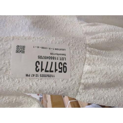 OFEEFAN Women Puff Sleeve Square Neck Tie in Back Dresses with Zipper. Off white/ size small