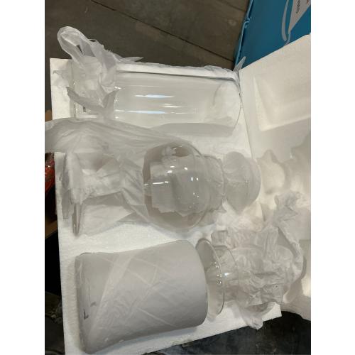 MyGift Clear Glass Apothecary Jars with Lid, Decorative Footed Vase, Candy Buffet Containers Set of 3