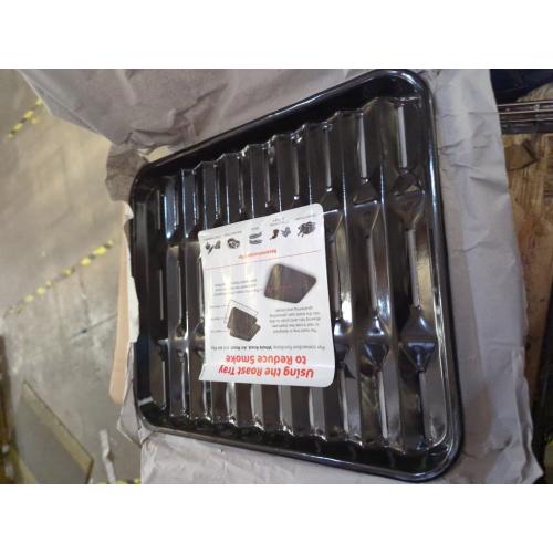 Broiler Pan for Oven Nonstick Porcelain Coated - 16.75” x 12.75” Whirlpool 4396923 Replacement Broiling Pan for Oven With Rack for High-Temperatures - Oven Broiler Pan Heats Evenly and Drains Fat