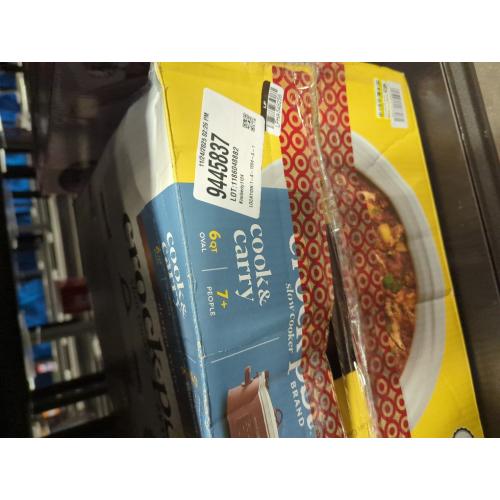 Crock-Pot 6qt Cook & Carry Programmable Slow Cooker Ceramic Lambrusco Red: 3 Settings, Dishwasher-Safe Parts, 210W