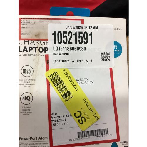 Anker Type C, Usb A Wall Outlet Charger 2-Ports